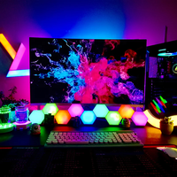 Lampu Dinding LED pintar dekorasi ruang Game lampu segi enam sinkronisasi musik DIY Gaming RGB Splicing lampu Panel segi enam