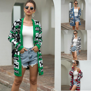Invierno de 2020 de 100% acrílico Amazon Jacquard vacaciones de Navidad suéter de Rebeca de punto larga para las mujeres - Product Image 2
