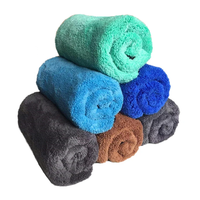 Serviette de séchage pour voiture en microfibre 1200 g/m², tissu en polaire corail, serviette de séchage pour voiture en tissu pelucheux
