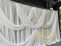 Customized White Wedding Church Party Events Supplies Ice Silk Cross Drape Decoration Wall Backdrop Curtains Drape Set