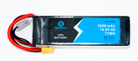 Sinxpower Maßgefertigte FPV-Drohnen-Lipo-Batterie 4S 14,8V 5200mAh 45C Hochleistungsbatterie mit 12-Monatiger Garantie für RC-UAV-Drohnen