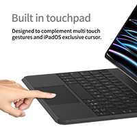 Étui clavier pour iPad en cuir véritable de qualité supérieure avec connexion Pogo Pin directe, disposition arabe, pour iPad Air 13 M2 2024, sans Bluetooth