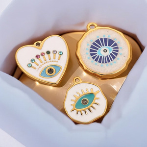 ช่อดอกไม้ฮัมซาป้องกันภัยจากดวงตาชั่วร้าย |   จี้ป้องกันภัยเคลือบทอง 18K PVD บนสแตนเลสสตีล สำหรับทำเครื่องประดับ DIY |   จี้กันน้ำ - Product Image 3