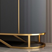 Buffet de salle à manger de luxe avec dessus en acier inoxydable pour bar à domicile, salon, restaurant, hôtel