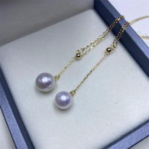 สร้อยคอไข่มุกแท้ทรงคลาสสิก S925 พร้อมจี้รูปตัว Y สีเงินอ่อนหรูหราจาก Zhuji Danshui ประดับด้วยไข่มุกไร้ตำหนิ - Product Image 4