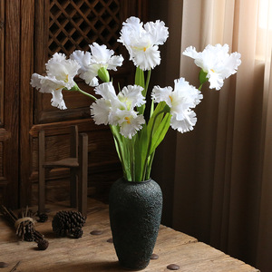 Zuoyi-Tela de seda artificial de 14cm de diámetro, flor de Orquídea y vainilla, flores de tacto real, <span class=keywords><strong>Iris</strong></span> para el hogar - Product Image 4