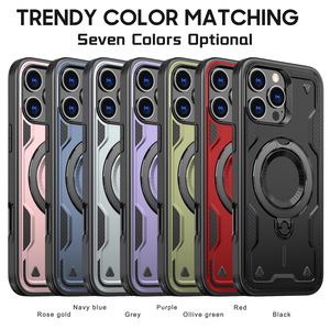 Nouvelle coque magnétique antichoc à chargement sans fil pour <span class=keywords><strong>iPhone</strong></span> 16 <span class=keywords><strong>Pro</strong></span> <span class=keywords><strong>Max</strong></span> 16 14 13 <span class=keywords><strong>12</strong></span>, hybride double couche avec béquille annulaire - Product Image 2