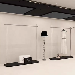 Biểu tượng tùy chỉnh cửa hàng sang trọng bạc loạt quần áo hiển thị đứng, thép không gỉ bạc quần áo tốt đứng - Product Image 2