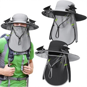 Chapeau de pêche en velours camouflage avec ventilateur intégré, large bord, 3 vitesses, séchage rapide, protection solaire, respirant, unisexe - Nouveauté 2024 - Product Image 2