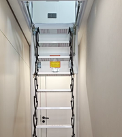 Escalier de grenier rétractable en métal pour appartement, échelle murale automatique extensible intelligente avec échelles pliantes