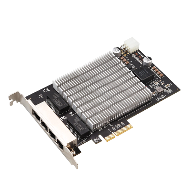 2.5G Gigabit 4-port PoE Network Card Industrial Camera Image Acquisition Card Power Supply I226 Chip 2500M
