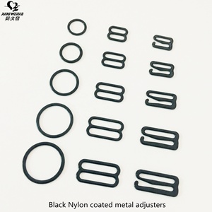 Accessori per Biancheria Intima, Anelli e Ganci per <span class=keywords><strong>Reggiseno</strong></span> in Metallo Rivestito in Nylon Nero di Alta Qualità Oeko - Product Image 5