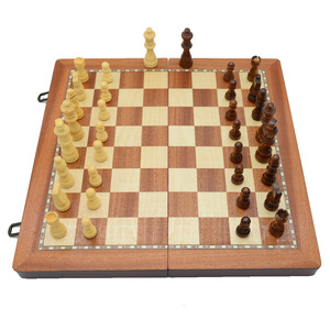 Nouvel ensemble d'échecs chinois magnétique en bois avec deux côtés pliables, jeu de puzzle portable, directement du fabricant transfrontalier - Product Image 2