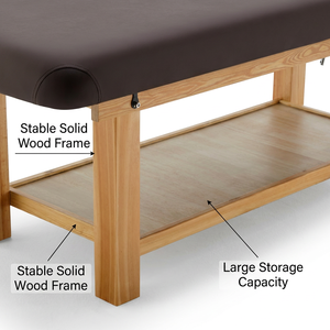 Table de massage professionnelle en bois massif avec éponge haute densité pour salon de beauté - Vente directe usine - Product Image 4
