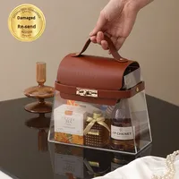 Nouvelle boîte cadeau de Noël en acrylique ZHILING 2025 pour amis, boîte trapézoïdale en acrylique, boîte de rangement pour céréales