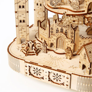 Boîte à musique <span class=keywords><strong>château</strong></span> féerique en bois 3D à assembler soi-même, modè<span class=keywords><strong>le</strong></span> de <span class=keywords><strong>château</strong></span> rotatif en gros - Product Image 2
