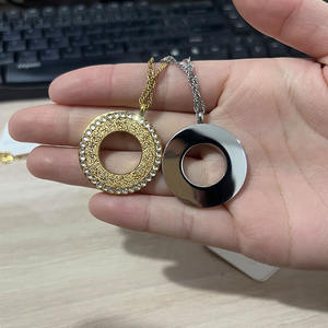   Medallón Islámico Árabe Musulmán para el Eid, Joyería de Moda de Circonita Cúbica que No se Destiñe, Acero Inoxidable Impermeable para Mujer - Product Image 5