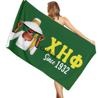 Serviette de plage personnalisée Chi Eta Phi, design tendance pour femmes, idéale pour les vacances d'été à la plage, serviette de bain absorbante pour la salle de bain