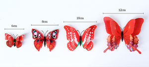สติ๊กเกอร์ตกแต่งผนังรูปผีเสื้อ3D ผีเสื้อเทียมสำหรับงานปาร์ตี้ตกแต่งแบบทำมือด้วยแม่เหล็ก - Product Image 3