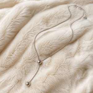 Collares de cadena con cuentas plateadas al por mayor OEM/ODM, joyería minimalista ajustable para mujer - Product Image 2
