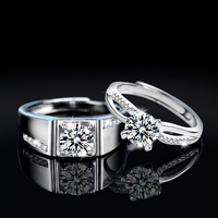 Bague en Moissanite GRA VVS1 Couleur D en Argent 925 pour Femme et Homme, Testée et Ajustable, Gravure Gratuite