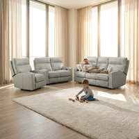 Ensemble de canapés sectionnels en cuir véritable de luxe avec fauteuil inclinable électrique pour salon italien 6 places 7 places