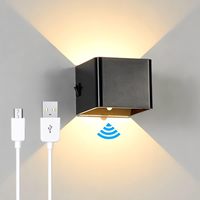 Lámpara de Pared LED Moderna con Sensor de Movimiento Empotrado, Impermeable IP65, Cuerpo Cuadrado de PC, para Hogar, Oficina, Porche, Balcón, Jardín
