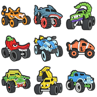 Adornos de PVC personalizados para zapatos, dijes de goma con diseño de coches y dibujos animados para zuecos, accesorios para calzado, venta al por mayor