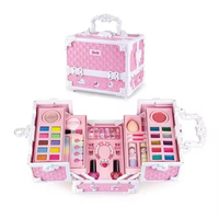 Kit de Maquillaje EPT para Niñas, Set de Maquillaje Real Lavable con Estuche Portátil, Juguete de Belleza Cosmética para Niñas Pequeñas