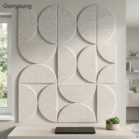 Panneau acoustique en polyester courbé en demi-cercle, panneau mural absorbant le son en forme d'arc, panneau mural décoratif d'intérieur, réduction du bruit