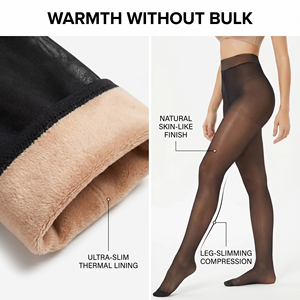 Collants thermiques translucides doublés polaire 220g-320g, leggings d'hiver épais, <span class=keywords><strong>bas</strong></span> chauds semi-transparents à effet optique - Product Image 1