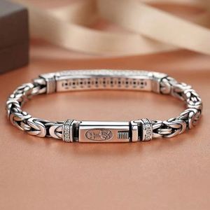 Silver Plated <b>Men</b> Bracelet Chinese Vintage Punk Cuban Chain Woven Bare Riding Whip Chain Bracelet <b>for</b> <b>Men</b> - Product Image 5