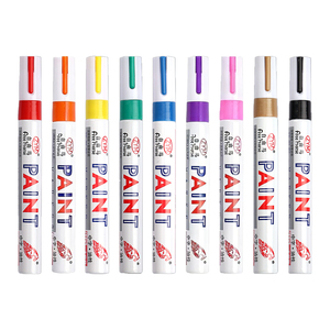 Ensemble de stylos à peinture permanents à séchage rapide 6 mm, 12 couleurs vibrantes, pour <span class=keywords><strong>album</strong></span> DIY, graffiti, lettrage de pneus de voiture, surfaces en papier - Product Image 1