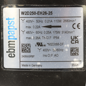 พัดลมแกน ebmpapst รุ่น W2D250-EH26-25 ขนาด 250 มม. 110 วัตต์ 400 โวลต์ AC พัดลมไฟฟ้า พัดลมปรับอากาศ พัดลมระบายความร้อนแบบแกน พัดลมสำหรับเครื่องทำความเย็น - Product Image 2