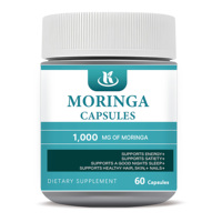 Complément alimentaire végétalien de qualité alimentaire à marque privée OEM, capsules d'extrait de feuilles de Moringa pour des cheveux et des ongles plus forts, une immunité améliorée