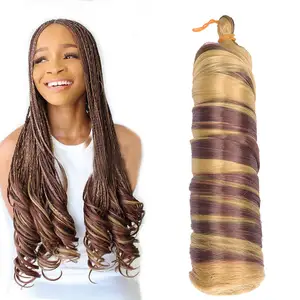 For black people machine weft african hair extensions ombre synthetic french curl braiding bohemian braids