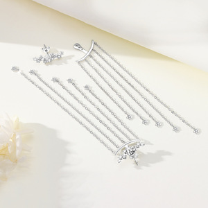 ต่างหูแบบติดหูทรงพู่ "Starry Night" สีขาวทองแดง ขายดี ดีไซน์สองแบบ โดดเด่นและหรูหรา - Product Image 5