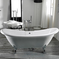 Baignoire autoportante pour salle de bain, baignoire autoportante en acrylique artificiel