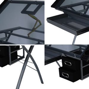 Muebles para el hogar Escritorio de dibujo de artista Mesa de dibujo de vidrio ajustable para adolescentes - Product Image 5