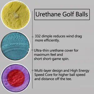 High Quality Ball Golf Digital Printing 360 Degree Full Logo Tour Pro Golf Balls