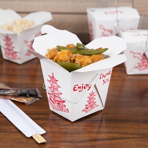 Boîtes à nouilles personnalisées, boîtes d'emballage à emporter, <span class=keywords><strong>Panda</strong></span> Express, nourriture chinoise à emporter, conteneur de pavillon avec poignée en fil métallique - Product Image 4