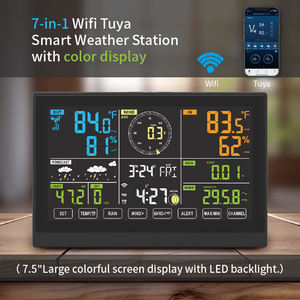 Youtong WiFi Tuya 기상 관측소 대형 스크린 강우량 풍속 UV 라이트 7 in 1 전문 기상 관측소 - Product Image 2