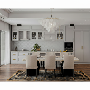 Design moderne, armoire de luxe en PVC à prix réduit Ensemble d'armoires de cuisine prêt à assembler Fabrication d'armoires de cuisine - Product Image 1