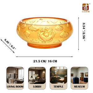 Bol énergétique des Gardiens Sacrés en cristal <span class=keywords><strong>de</strong></span> Liuli, quatre protecteurs célestes, moulage à <span class=keywords><strong>la</strong></span> cire perdue, pièce maîtresse d'harmonie - Product Image 2