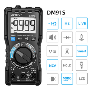 Mestek — multimètre numérique LCD, comptage à 9999 points, testeur de résistance à tension AC ou DC, multimètre de continuité de fréquence - Product Image 3