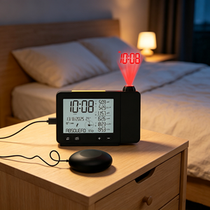 Reloj Despertador con Proyección Digital Islámica, Azan Musulmán, Proyector <span class=keywords><strong>de</strong></span> Pared con Dirección Qibla y 5 Horarios <span class=keywords><strong>de</strong></span> Oración Diarios - Product Image 5