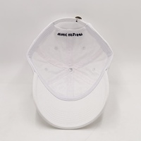 Gorra Retro de Algodón Lavado Blanca Sin Estructura de 6 Paneles con Parche Bordado de Fuente Personalizada, Ajustable, de Perfil Bajo, Estilo Dad Hat, Venta al por Mayor