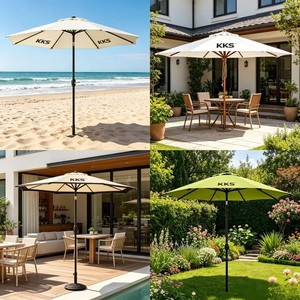 Ombrellone da Esterno in Tessuto Bianco, Nero, Rosso, Verde da 2m/3m per Giardino, Bar, Ristorante, con <span class=keywords><strong>Logo</strong></span>, in Legno - Product Image 1