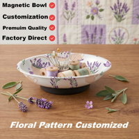 Bol magnétique de 4 pouces de diamètre, motifs personnalisés, plateau de style floral, fabricant OEM et ODM direct, artisanat professionnel, présentation en foire commerciale