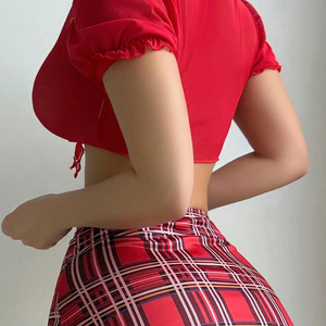 Hot Selling Transparent Women's Lingerie Femme Sexy <b>Mini</b> Skirt 3 <b>Pcs</b> Bra Brief Set - Product Image 3